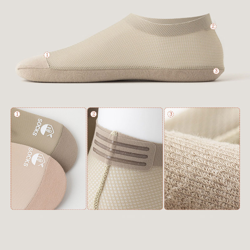 6 par/set calcetines náuticos calcetines invisibles de seda de hielo para hombres suela de algodón puro desodorante calcetines finos transpirables absorbentes