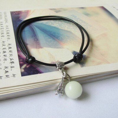 Divertida pulsera luminosa colgante de pulsera brillante de amantes en la oscuridad de la luz de la noche pulsera de la cadena de cuentas para las mujeres joyería de los hombres