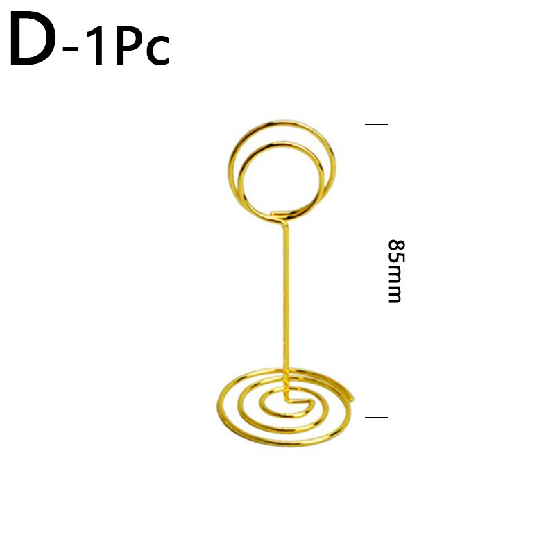 Multi Style Desktop Photo Clips Office Crative Business Card Metal Clips Wedding Party Table Number Cards Holder Decorations: D-85mm / Gold Color