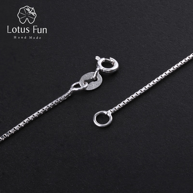 Lotus Spaß Echt 925 Sterling Silber Edlen Schmuck Klassische Box Halskette Kette für Frauen Acessorio Collier