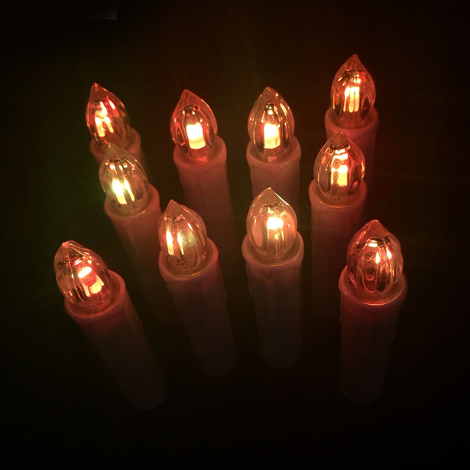10PCS Battery Operated LED Candle Lights with Timer Remote Control Clip for Birthday Wedding Valentines Engagement Home Decor