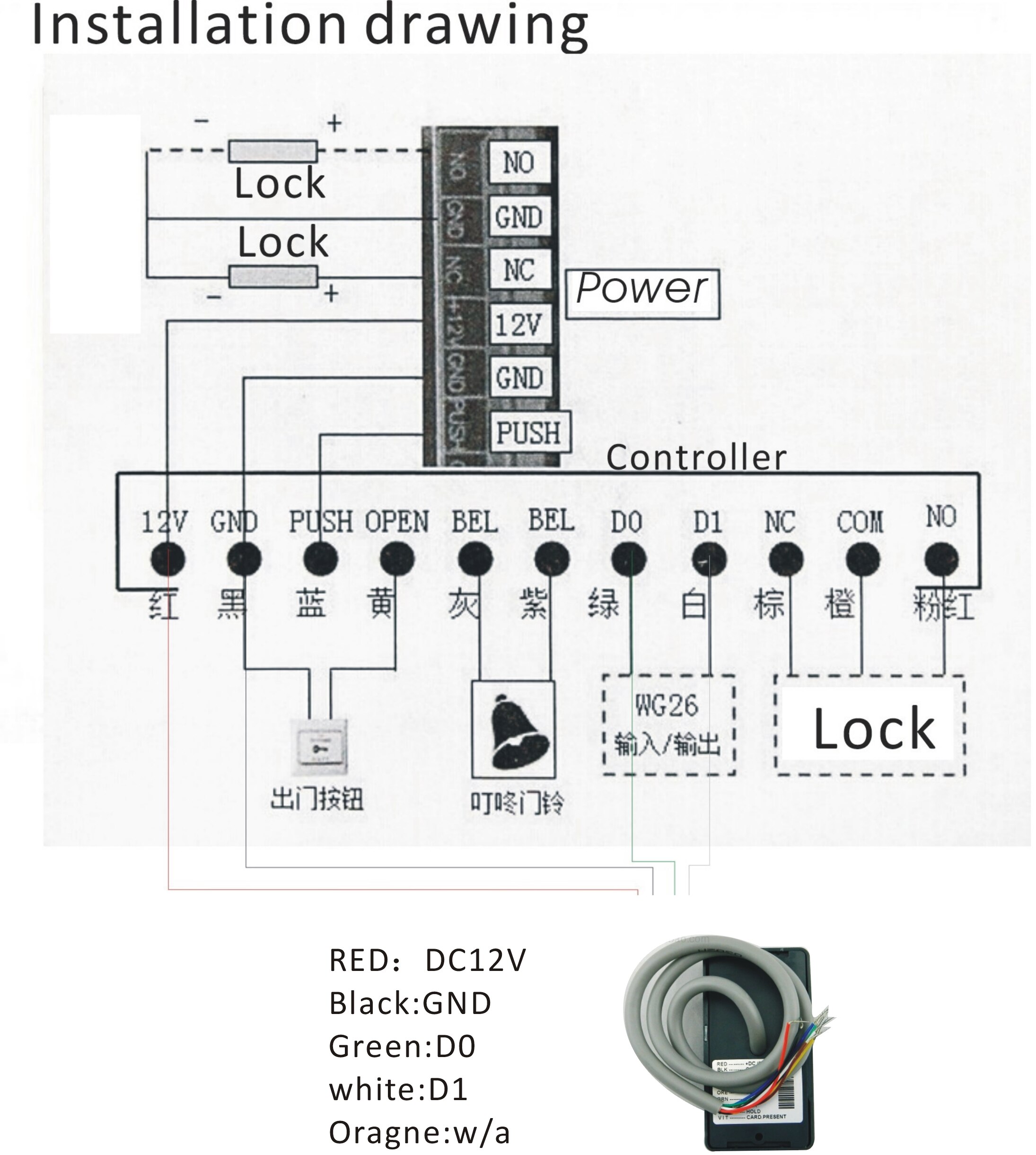 Waterproof 125khz RFID EM ID Card Access Control Reader RFID Card Reader Wiegand 26 34 Card Reader LED Indicators Security