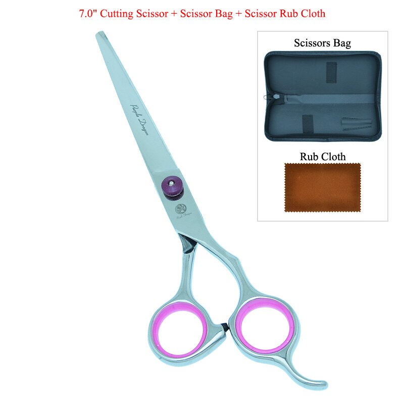 Purple Dragon 7.0" Dogs Grooming Scissors Steel 440C Pets Cutting Scissor&Curved Shears&Thinning Tijeras Animals Tesouras B0007B: B0007B-02-70