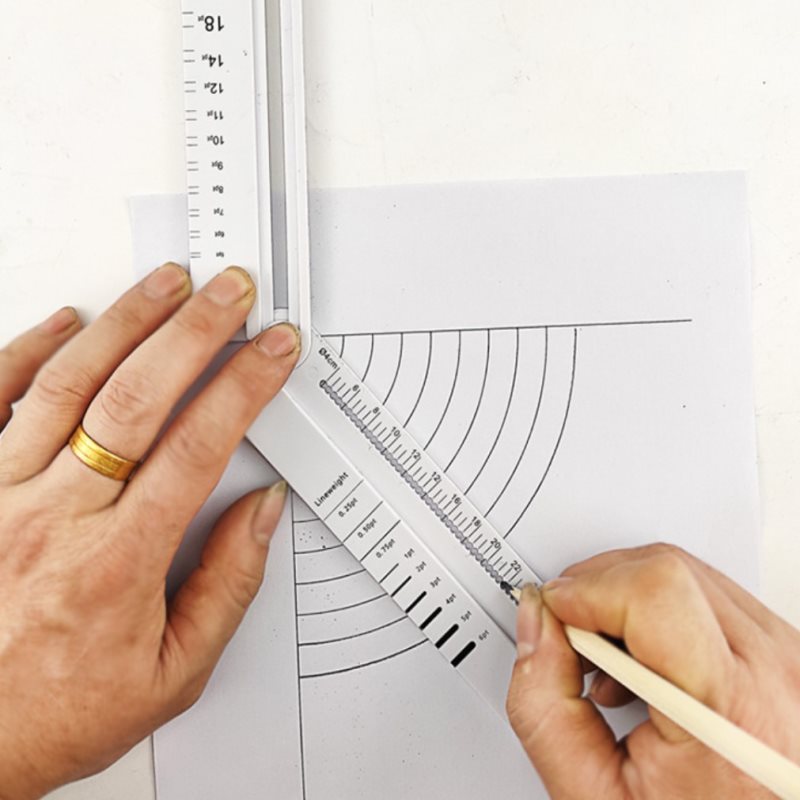 30cm Transparent Rectangle Ruler Protractor Student Stationery Drawing Tool Supplies