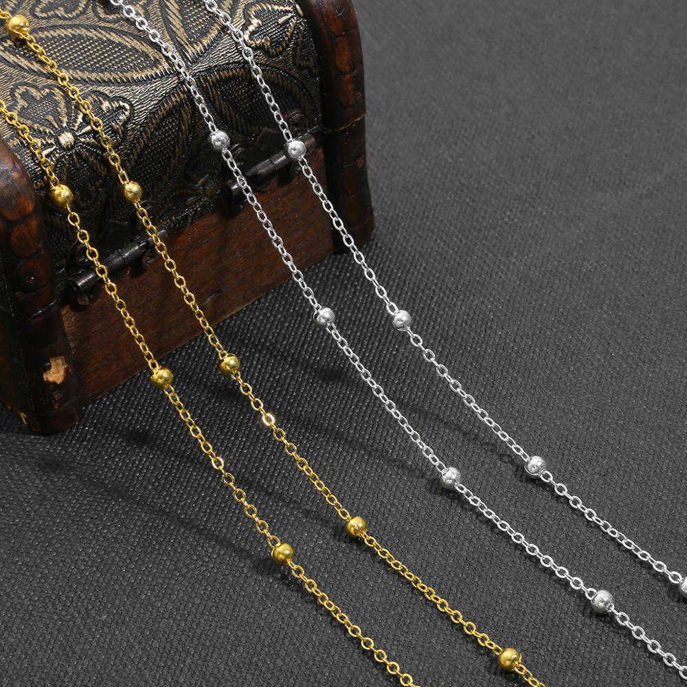1M/5M Kralen Ketting Roestvrij Stalen Kralen Ketting Handgemaakte Sieraden Accessoires Voor Diy Ketting Armband Enkelband maken