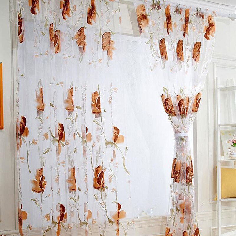 200*100cm Tulle Curtains For The Kitchen Living Room Solid Sheer Curtains European And American Style Tulle Window Curtains