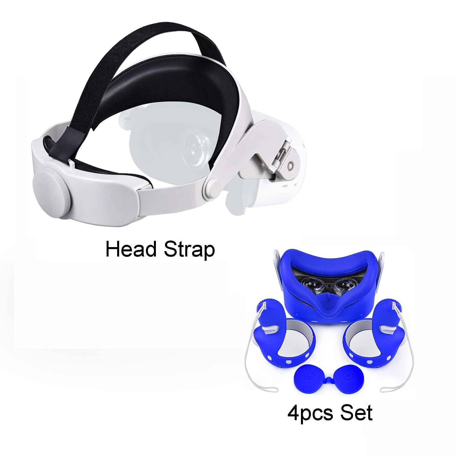 Verstellbares elite halo kopfband für oculus quest 2 – verbesserte unterstützung und reduzierter kopfdruck – komfortables touch-in-vr-zubehör: Set e