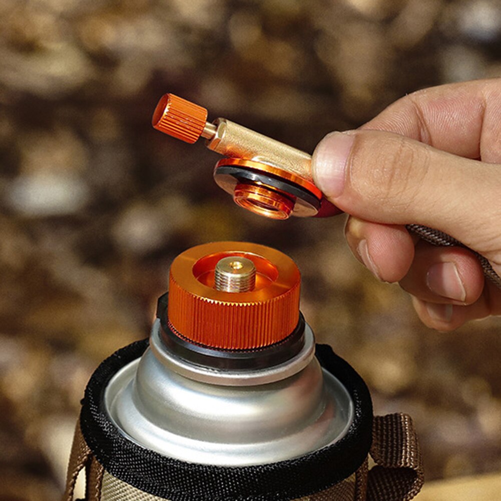 Outdoor Camping Gas Stove Converter Gas Burner Connector Aluminum Gas Tank Adapter Outdoor Picnic Stove Propane Refill Adapter