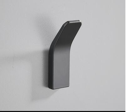 Gancho de aluminio para colgar ropa, accesorios de baño, colgador de puerta de cobre, montado en la pared: black A