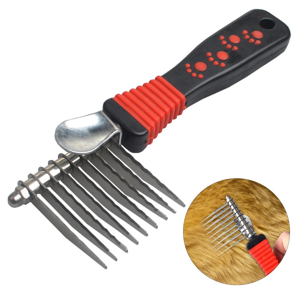 Pet Dematting Tool Open Knoop Kam Mat Kam Rake Grooming Tool Voor Lange Gematteerd Haar Hond Kat Kam Huisdier levert