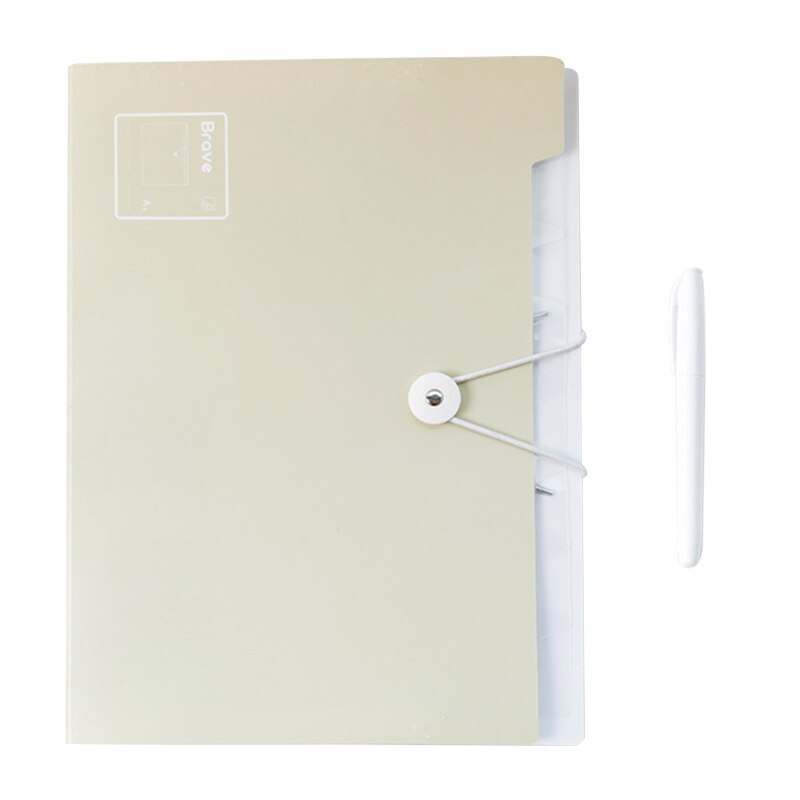 Accordion File Folder 8 Pocket Expanding Document Folder A4 Size for Home School 85DD: dead wood yellow