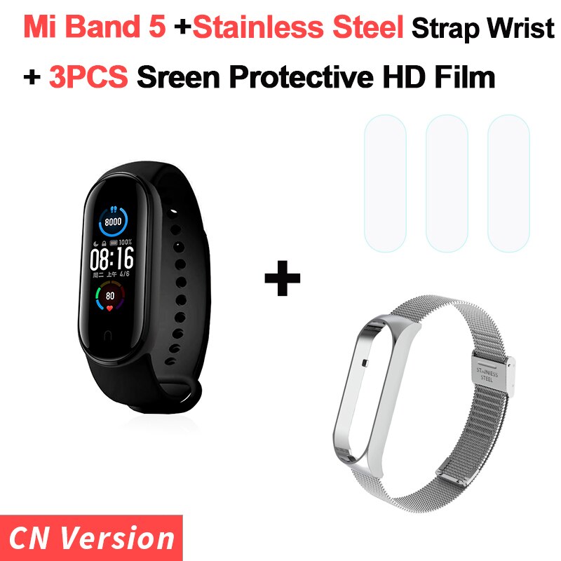 Original Xiaomi Mi Band 5 Smart Bracelet 1.1" AMOLED Colorful Screen Heart Rate Fitness Tracker Waterproof Mi Band 5 Wristbands: 2