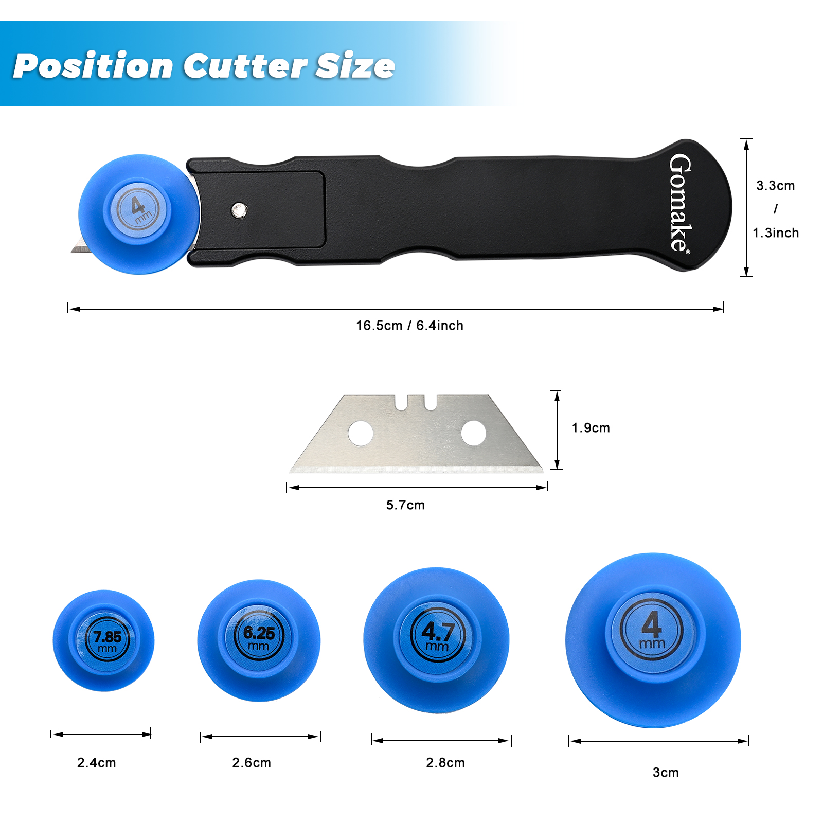 FOSHIO Car Wrap Carbon Film Roller Guide Cutter 4pcs Blank Holder Vinyl Foil Safety Knife Window Sticker Wallpaper Cutting Tool