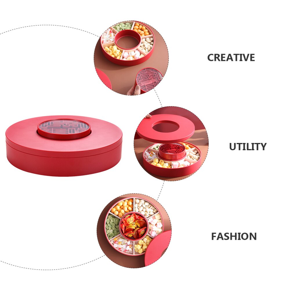 1pc Home Candy Box Compartments Dried Fruit Candy Box Food Storage Plate