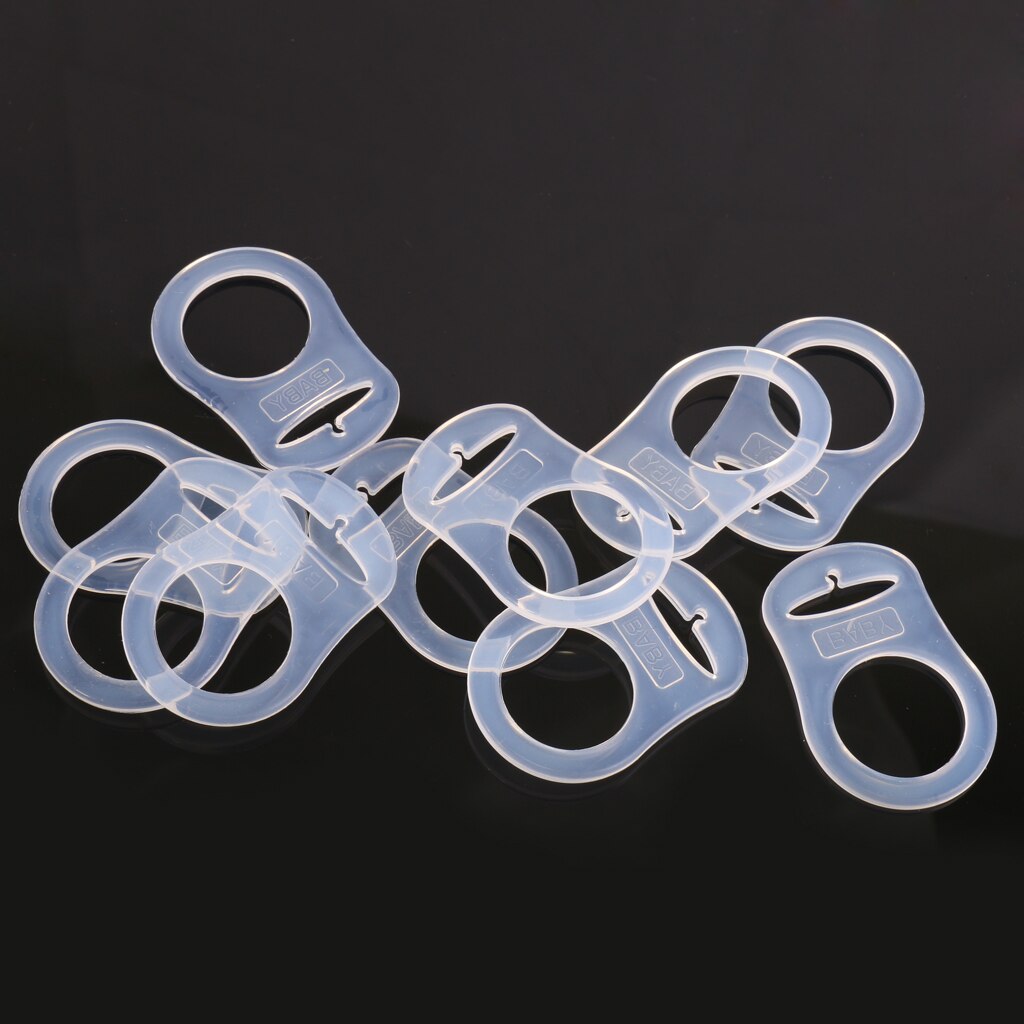 10 Teile/paket Silikon Geschmack Ring Attrappe Schnuller Halfter Clip Adapter klar für Baby Kleinkind Kleinkinder Zubehör