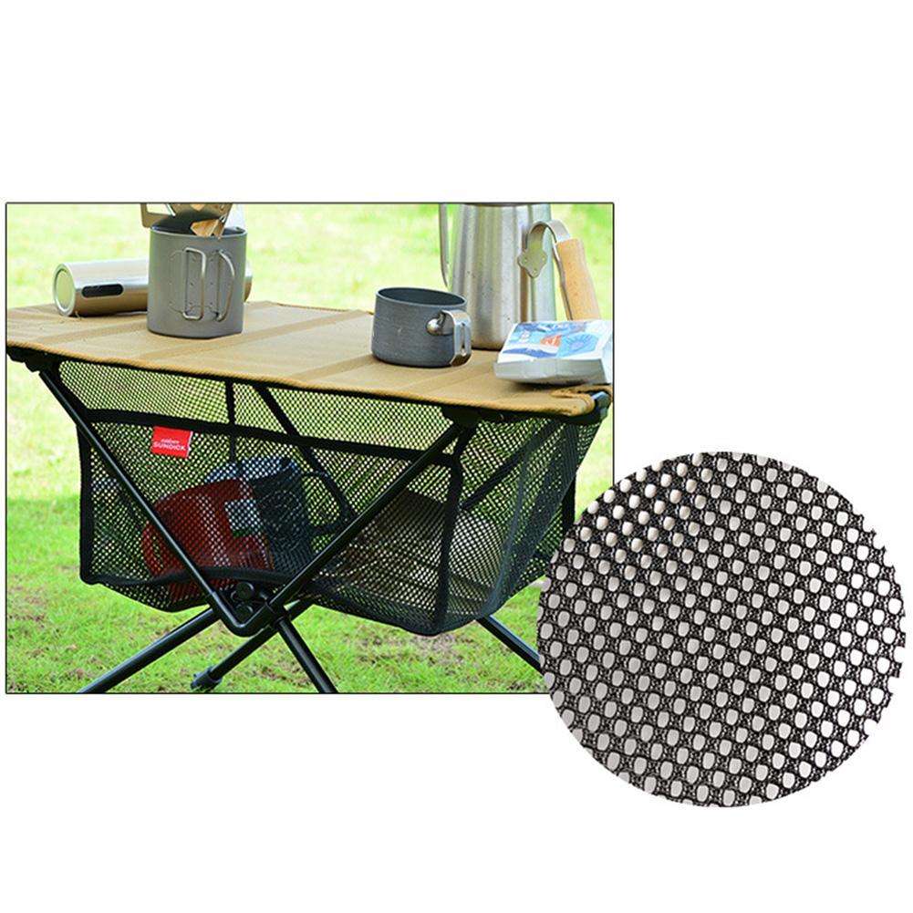 Portable Folding Table Storage Net Bag Mesh Outdoor Picnic Camping BBQ Kitchen Folding Table Shelf