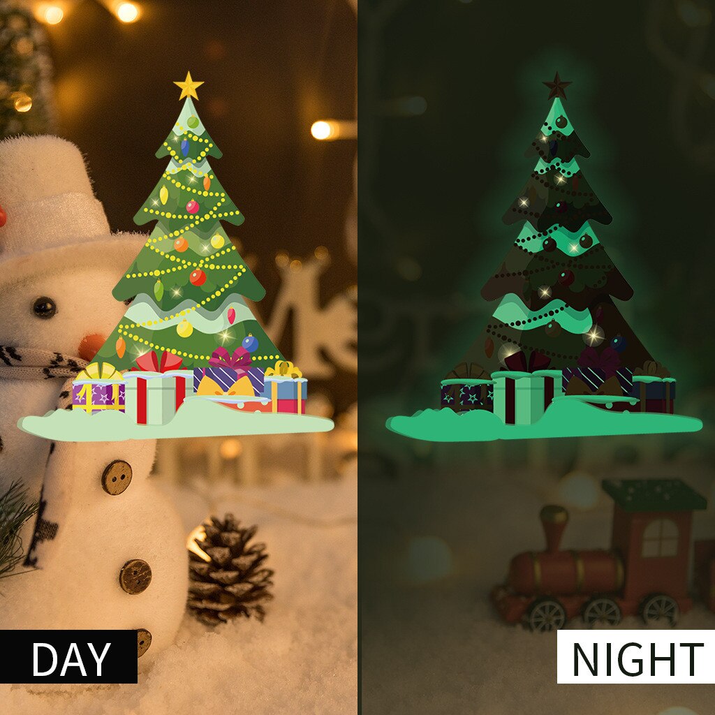 Lichtgevende Kerst Muursticker Glow In The Dark Woonkamer Muurstickers Kerstboom Muursticker Nieuwjaar Home Decor