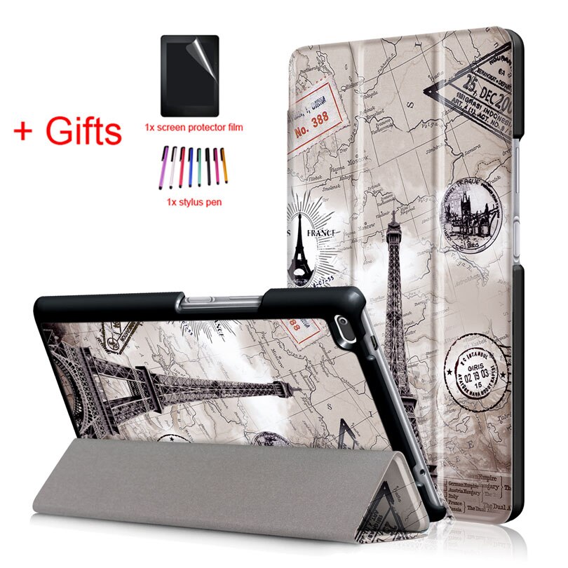 PU Leather Cover Case for Lenovo Tab4 Tab 4 8 TB-8504x TB-8504F TB-8504N TB-8504 8inch Tablet Funda Flip Magnet Case +Film+Pen: FGTT