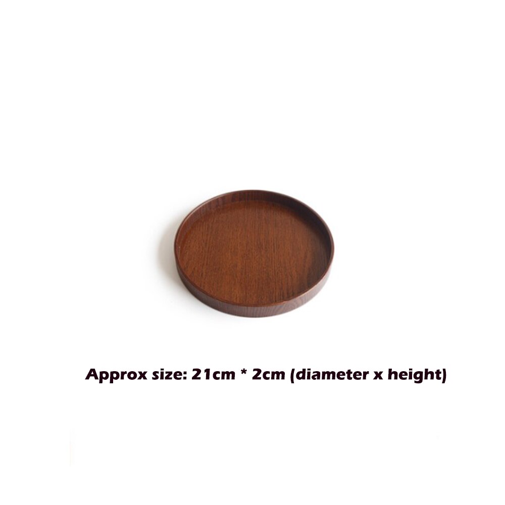 Home Decor Display Dish Round Fruit Desktop Holder Wooden Plate Storage Tray Food Keeper Dessert Kitchen Snack Restaurant Bar: 21cm x 2cm