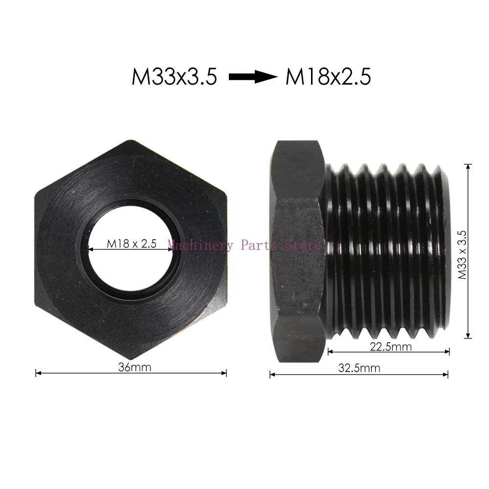 Spindel Adapter für Holz drehmaschine spindel m33 1 Zoll m18 Holzdreh-Gewinde einsatz futter mit variablem Durchmesser für sterben Holz bearbeitung: Schwarz