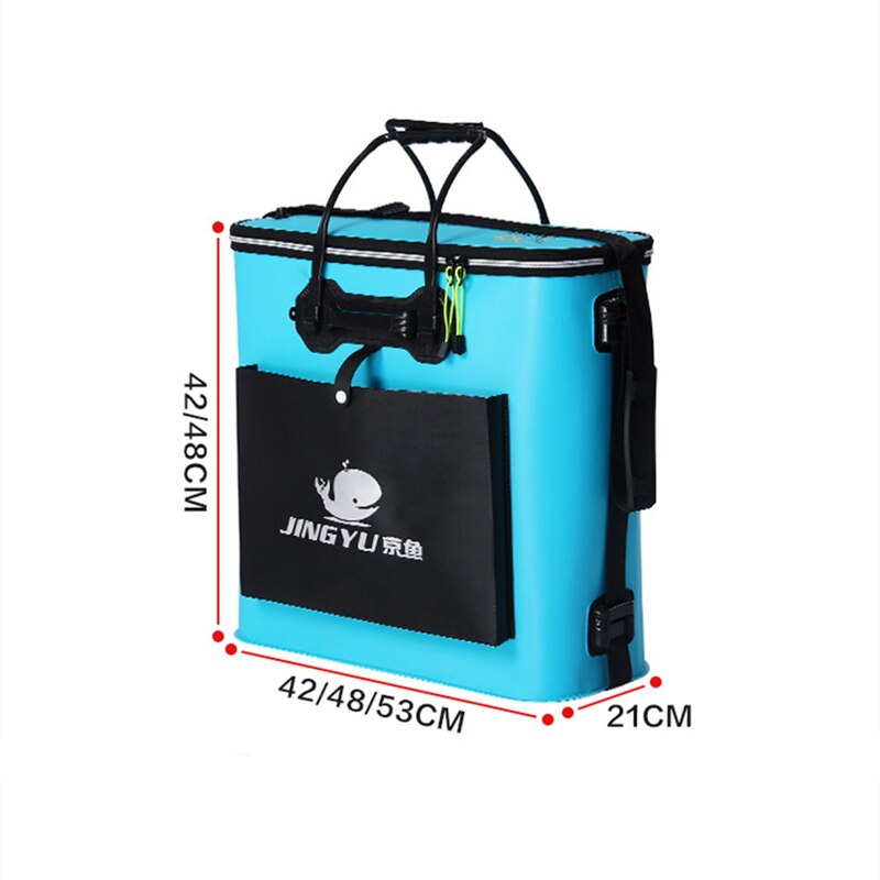 42/48/53cm Fishing Tackle Bucket Portable Fishing Bags Thickening EVA Live Fish Box Folding Outdoor Camping Hiking Water Bucket