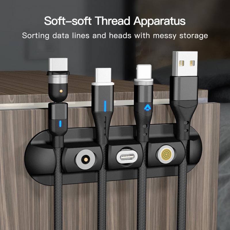 Cables Organizer Magnetic Cable Management USB Cables Holder Silicione Flexible Desktop Clips Mobile Phone Accessories