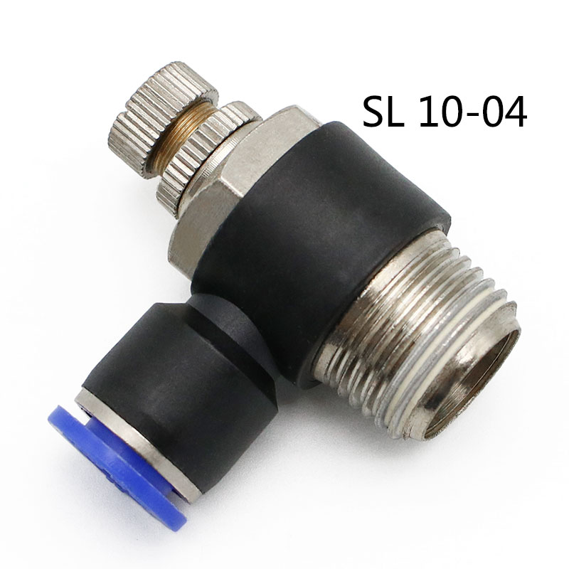 Pneumatischer Geschwindigkeitsdurchflussregler, 8 mm, 6 mm, 10 mm, 12 mm Außendurchmesser, Schlauchrohr, 1/4 Zoll BSP, 1/8 Zoll, 3/8 Zoll, 1/2 Zoll männliches Gas-Luftstrom-Endventil, Schnellmontage: Rotwein
