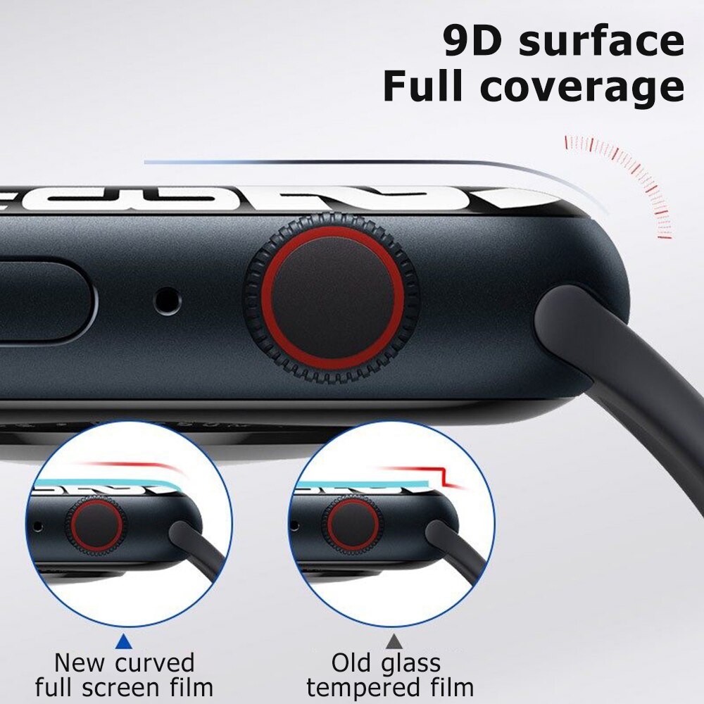 Hd skærmbeskytter til apple watch serie 7 fuldcover hærdet glas til iwatch serie 7 41mm 45mm beskyttelsesfilm stødsikker
