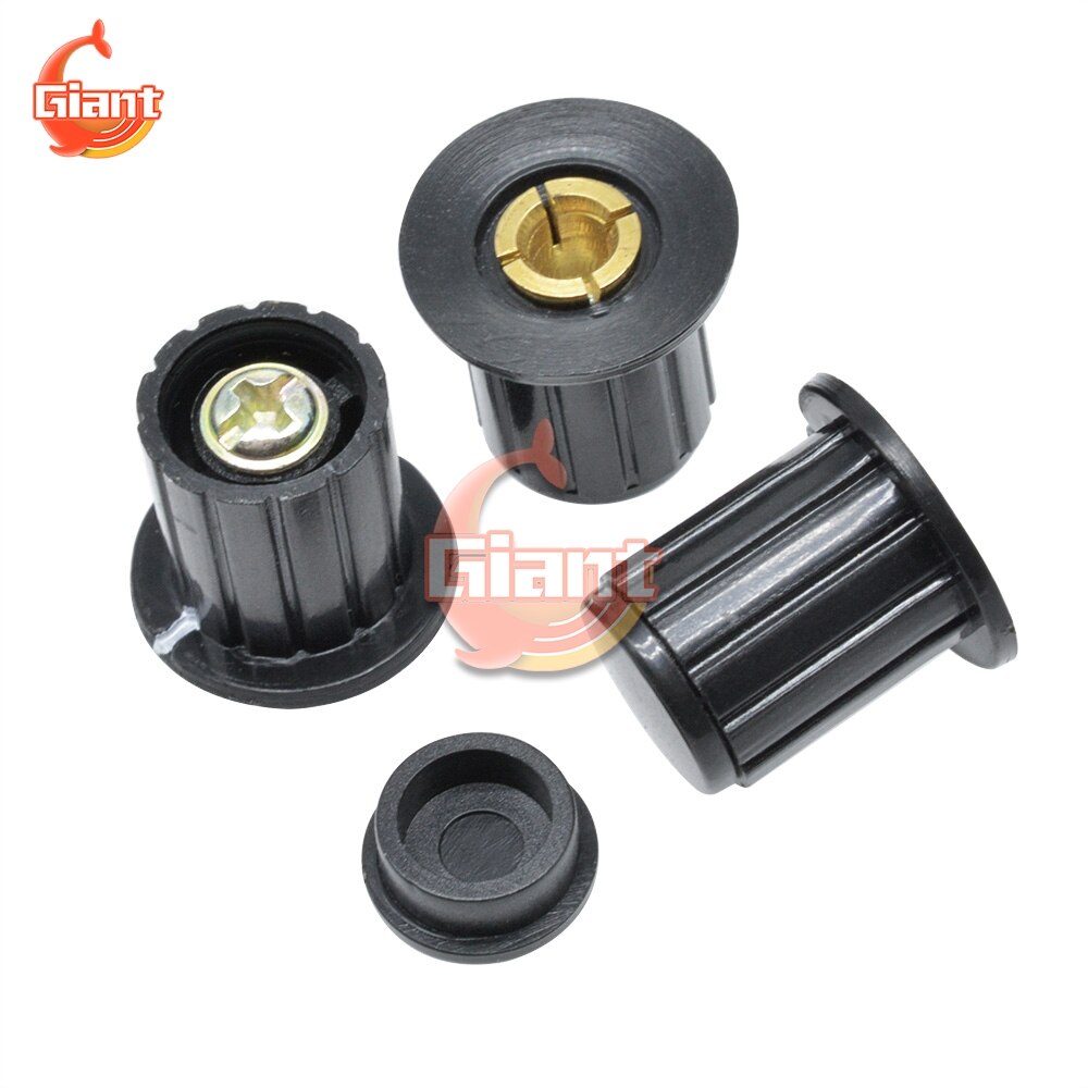 5 st/lot potentiometer ratt skala ratt justerbar 4mm 6mm 6.35mm insats dia. trådlindad potentiometerlock bxd 3-13 bxd 3-12 3590s: Svart