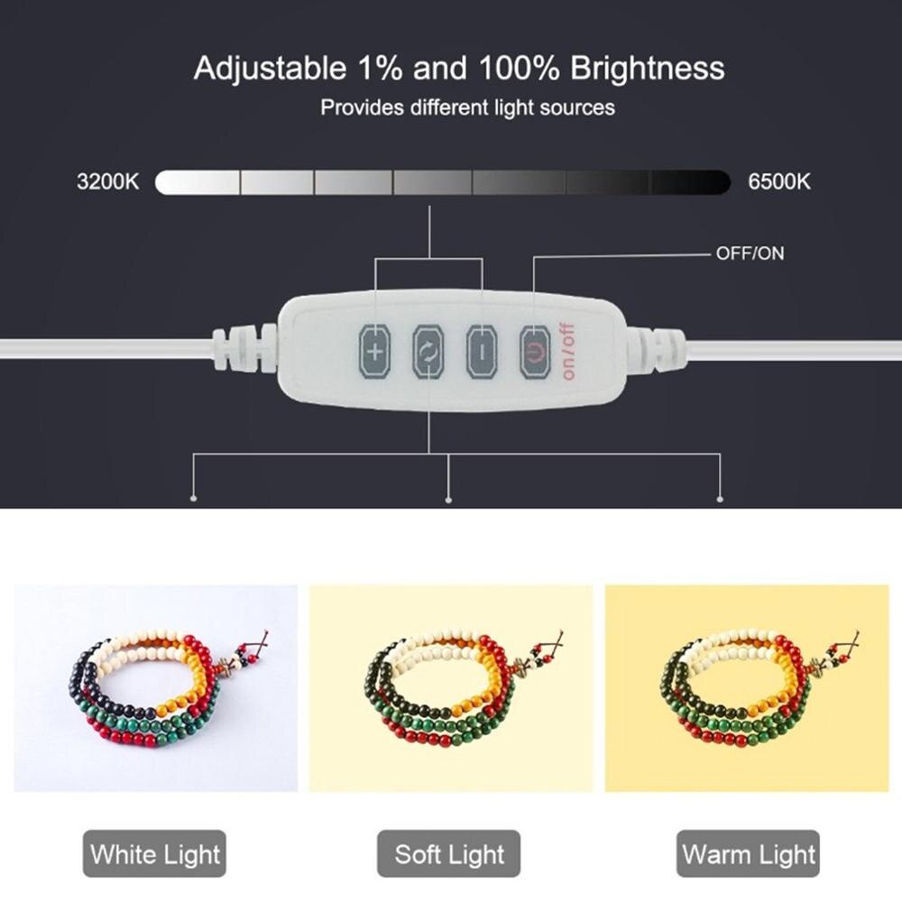 Mini Ring Lightbox Folding Studio Portable Soft Box LED Fill Light Photography Softbox Light Box With 6 Backdrops