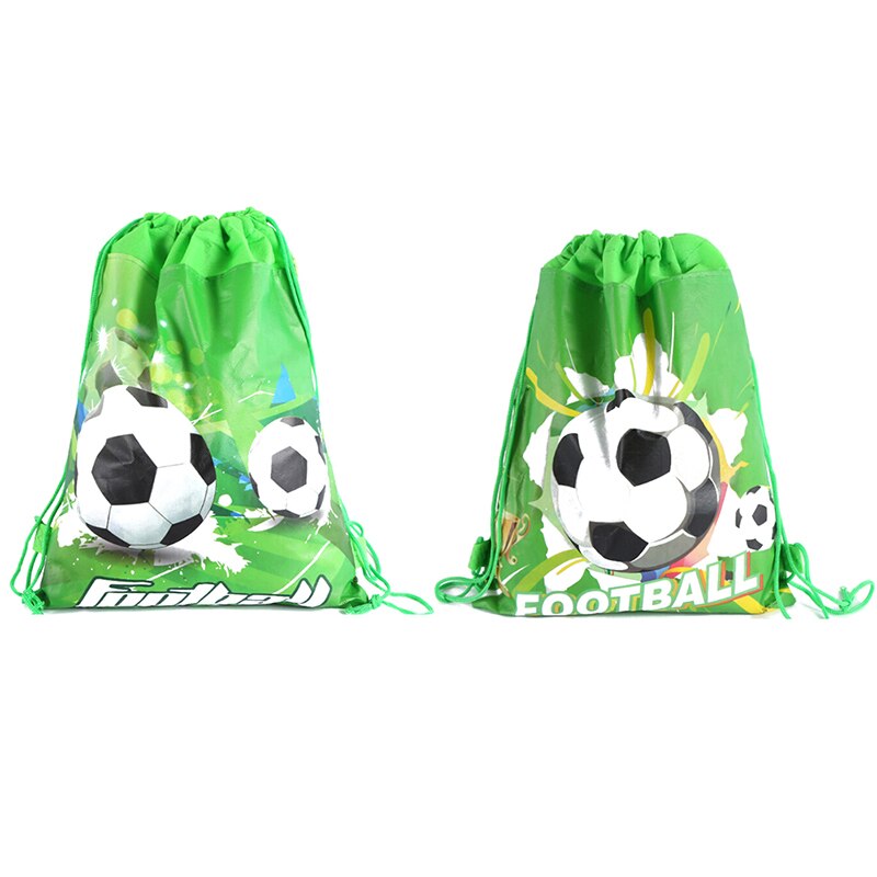 1 Uds mochilas escolares bolsas con cordón de fútbol verde a la mochilas de tela no tejida para niños