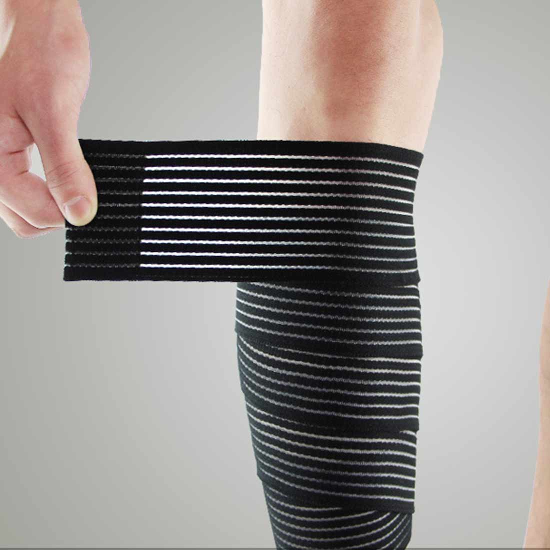 1 stk elastisk bandagetape sportsknæstøttestrop skinnebensbeskytter kompressionsbeskytter til ankelbens håndledsindpakning