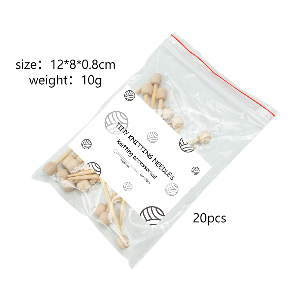 Mini Size 7cm knitting Needles Set Bamboo Material Sweater Weaving Knitting Needlework Kits With/ without Yarn DIY Knitted Tool