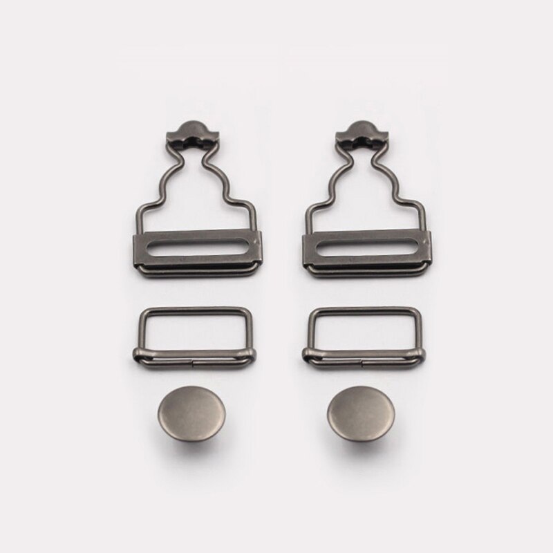 2Pc Hosenträger Schnalle Verschluss Nieten befestigen Clips Metall Geschmack Overall Jeans Hosen Für DIY Handmake NäHenne Hardware- Zubehör: 3.8cm / Schwarz