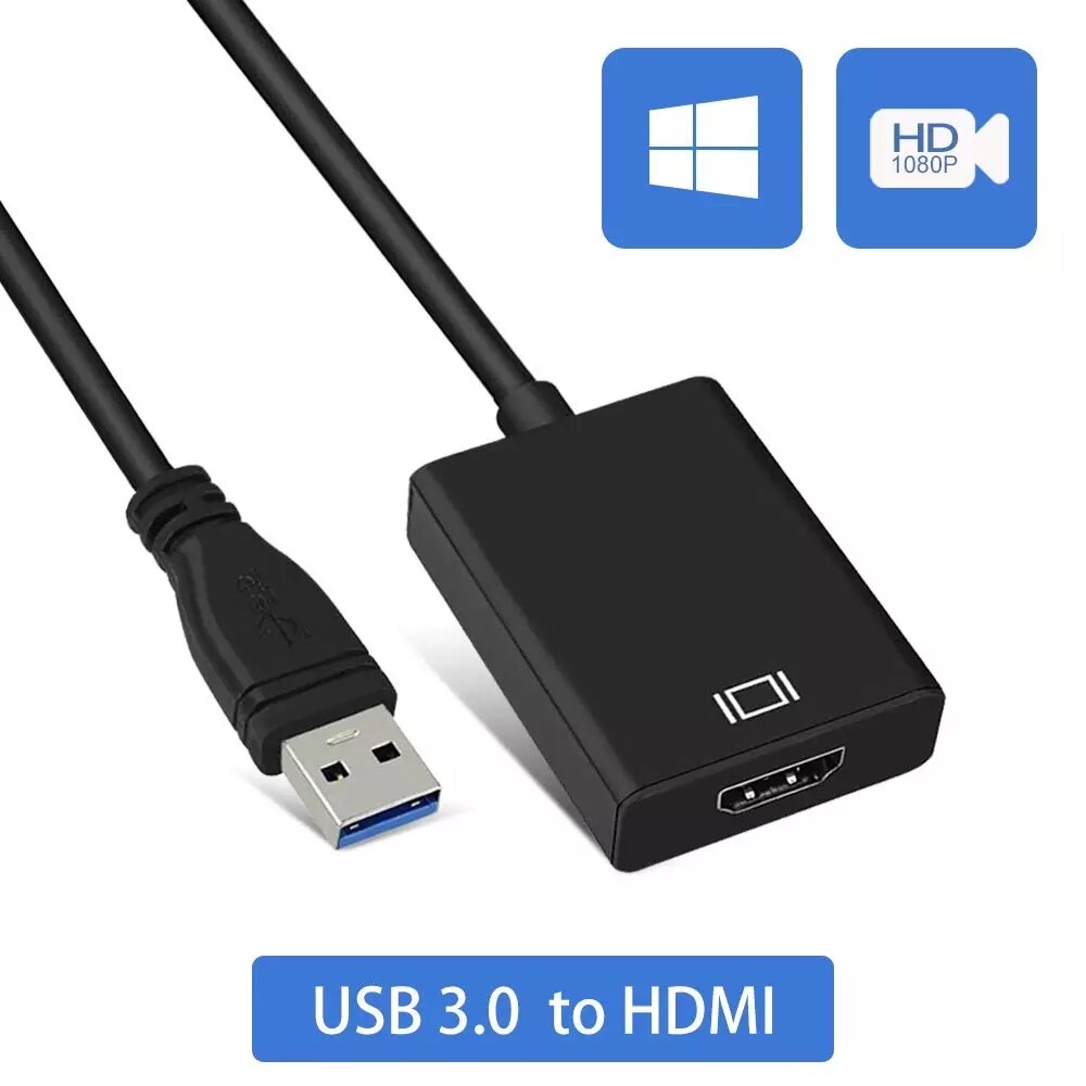 USB 3.0 2.0 to VGA USB to VGA HDMI Male-Female 1080P Adapter Converter: USB to HDMI