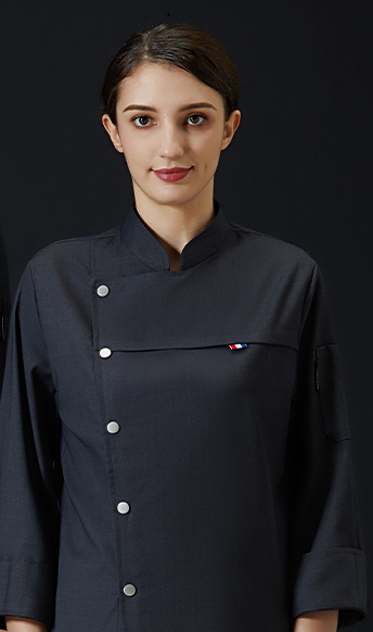 C316 Waiter Cost Adult Chef Jacket Men Unisex Waiter Jacket Buttons Restaurant Waiter Uniform Kitchen Cook Coat Wear: LadyGray / M