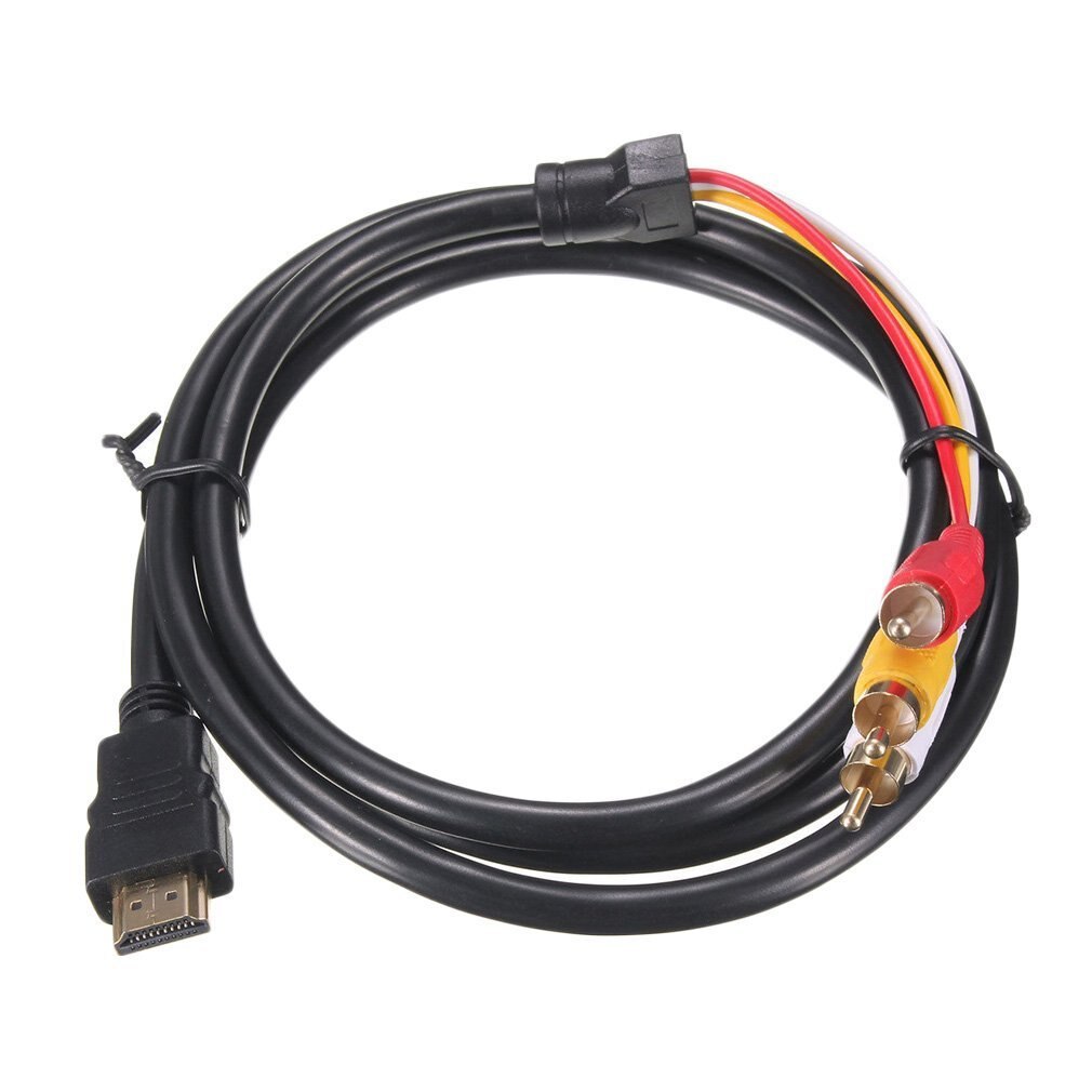 Câble AV Composite haute définition 3 RCA HD TV, 1.8m, plaqué or, câble