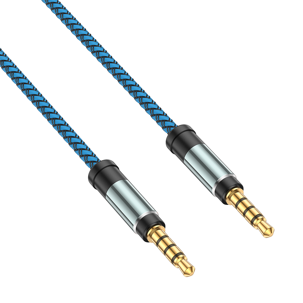 3.5Mm Aux Kabel 4 Pole Trrs 4-Dirigent Extra Man Naar Man Stereo Jack Hifi Ondersteuning Microfoon Functie Audiokabel 1.5M 3M: Blauw / 1.5m