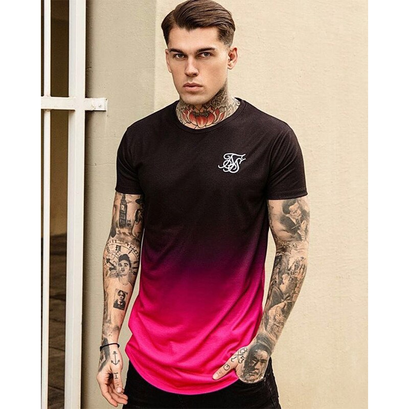 Brand Sik SIlk Men's Short Sleeve T Shirt Spring O Neck Siksilk T Shirt Men Plus Size Top Tees Shirts