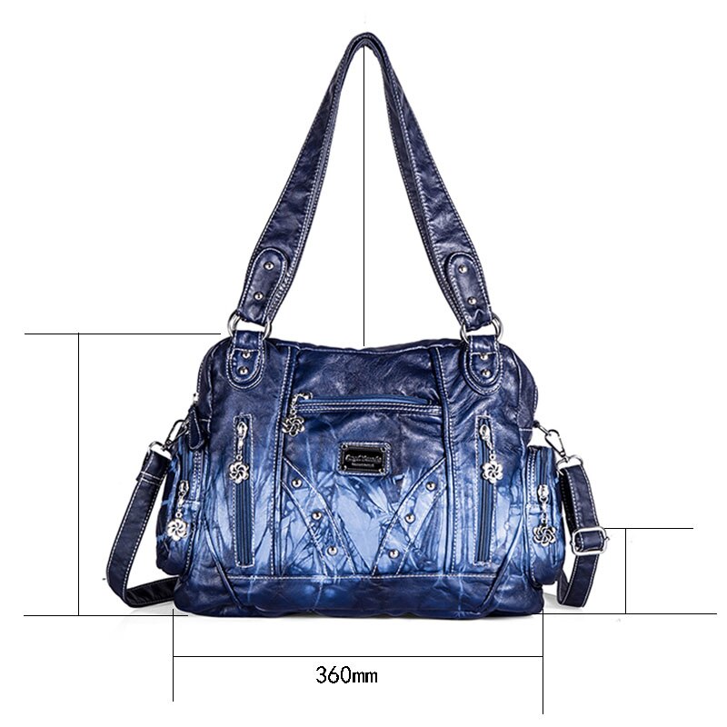 Zacht Glad Ruim Hobo Womens Handtassen Dames Portemonnees Satchel Schoudertassen Tote Gewassen Lederen Tas voor Dames