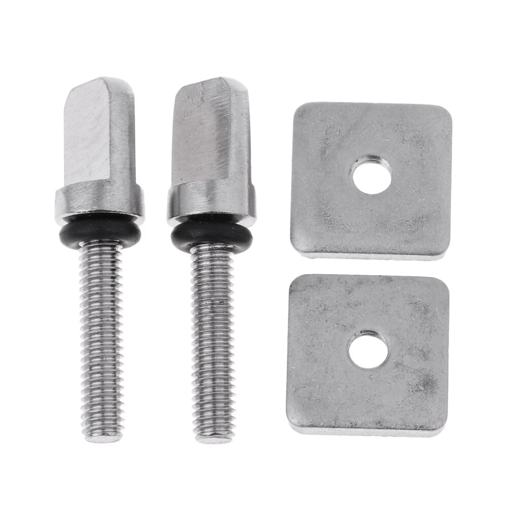 2 Sets 316 Stainless Steel SUP &amp; Long Board Fin Screw Set Tool Free Silver