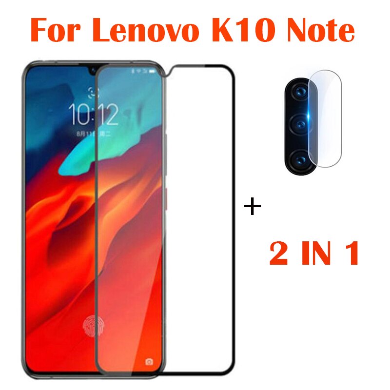 3-w-1 etui + kamera szkło hartowane dla Lenovo K10 uwaga ScreenProtector szkło dla Lenovo K10 uwaga 3D szkło: 2 in 1
