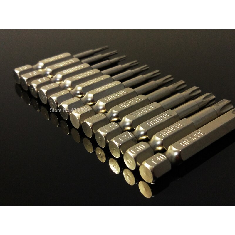 12 Stuks Set 50 Mm Magnetische Torx Schroevendraaier Bits 1/4 "(6.35 Mm) hex Shank Elektronische Reparatie Kit S2 Gelegeerd Staal Power Handgereedschap
