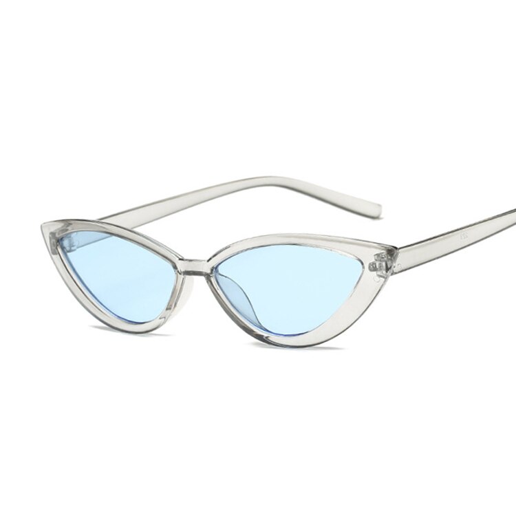 Candy farver solbriller til kvinder cat eye solbriller mærke kvindelige briller cool  uv400 gafas de sol: Blå linse