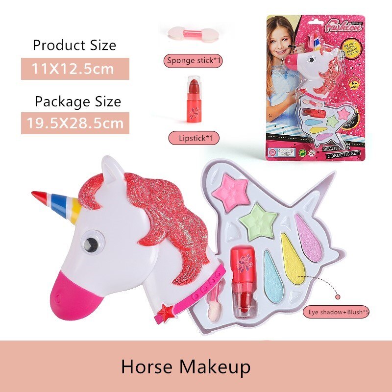 Girls Makeup Toy Safe Kids Cosmetics Make up Set Washable Beauty Makeup Box Baby Toys for Girls Birthday Pretend Play: B