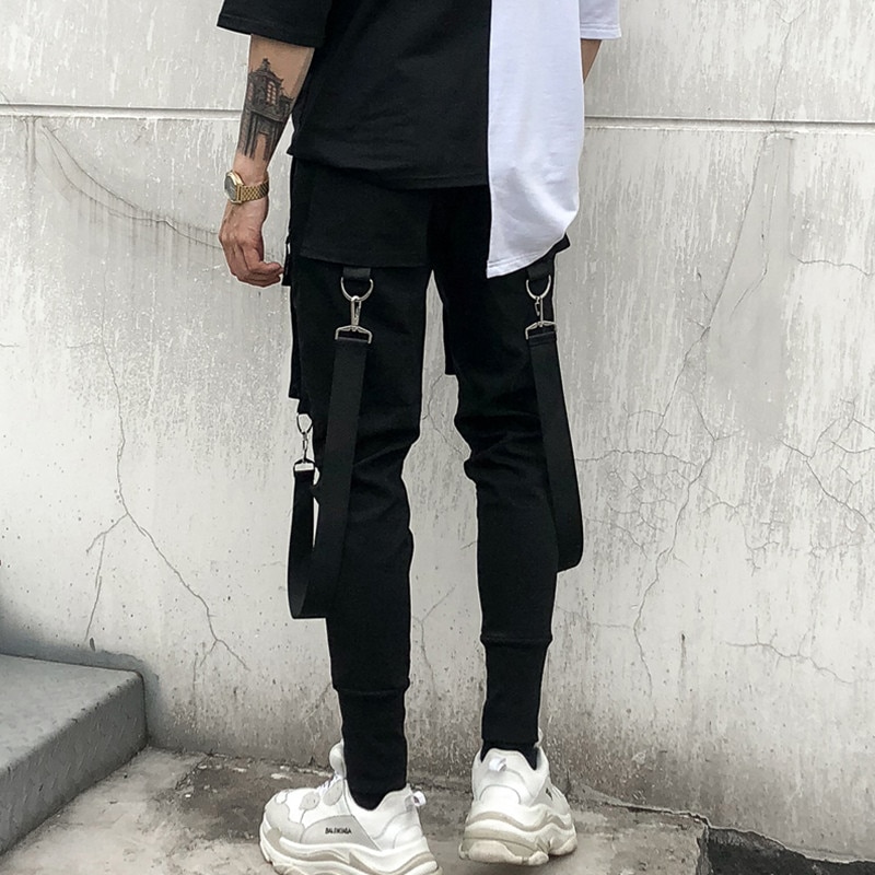 Hip Hop Sweatpants men Black Mens Joggers Harem Pants Multi-pocket Pencil Jogger Pants Men