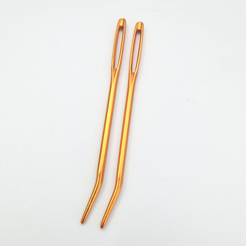 2PCS Large Eye Blunt Sewing Needles Cross Stitch Knitting Needle Handmade Leather Embroidery Thread Needle Sewing Accessories: 2 pcs gold