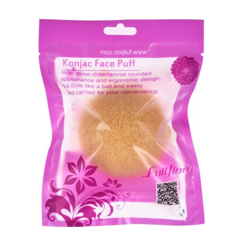 Round Shape Konjac Sponge Cosmetic Puff Face Cleaning Sponge Natural Konjac Puff Facial Cleanser Tool Wash Flutter 1pcs TSLM1: 03 yellow