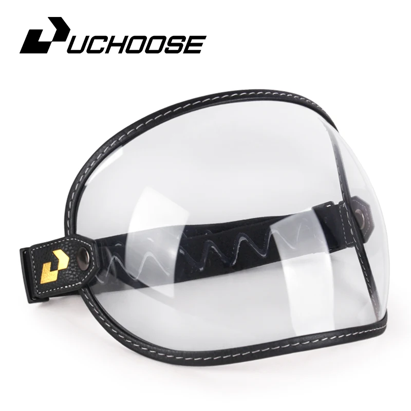 SOMAN – demi-casque de moto, rétro, visage ouvert, Vintage, bouclier à bulles, visière, lentille, lunettes de soleil, accessoires: Marron