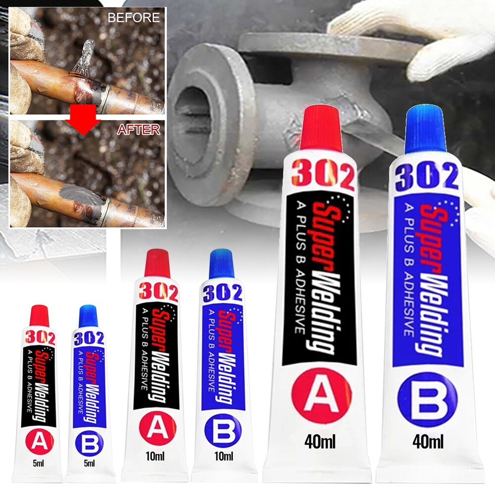 2pc 5/10/40g Industrial Repair Paste Glue Heat Resistance Cold Weld Metal Repair Paste A&amp;B Adhesive Gel